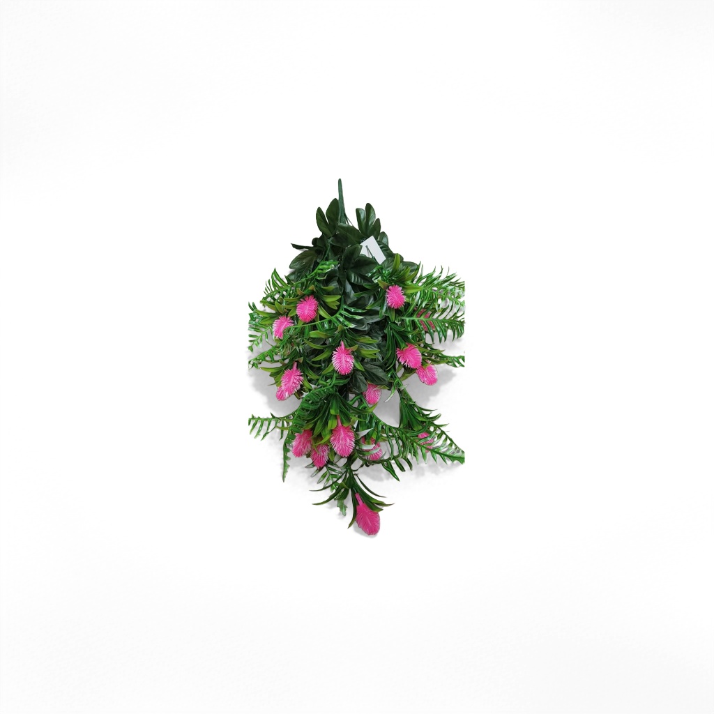 粉色花朵绿色叶子人造花束仿真鲜花装饰摆件