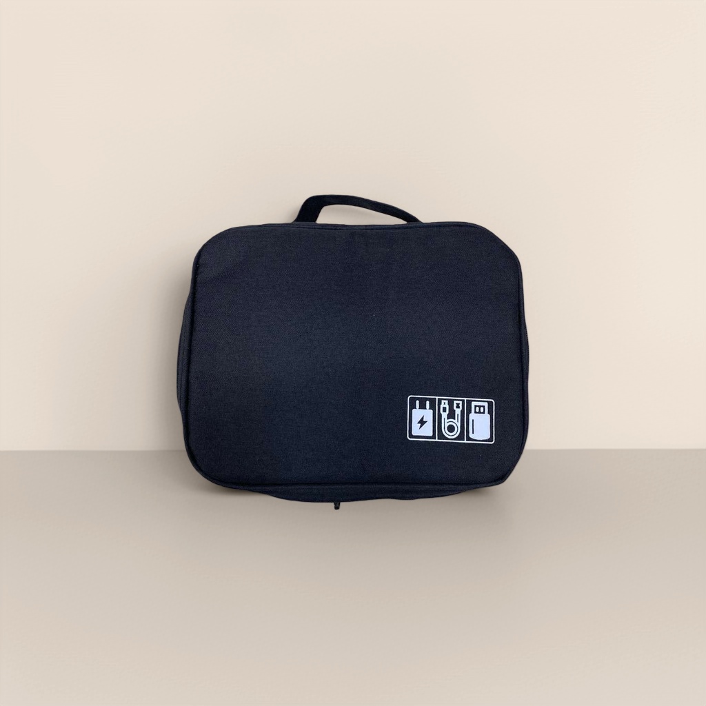 Black large-capacity storage bag, portable makeup organization bag