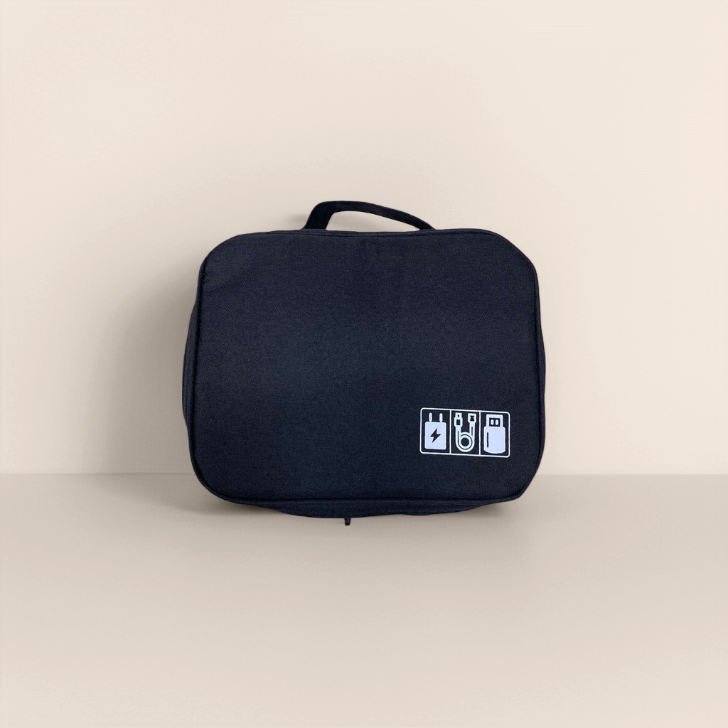 Black large-capacity storage bag, portable makeup organization bag details Picture