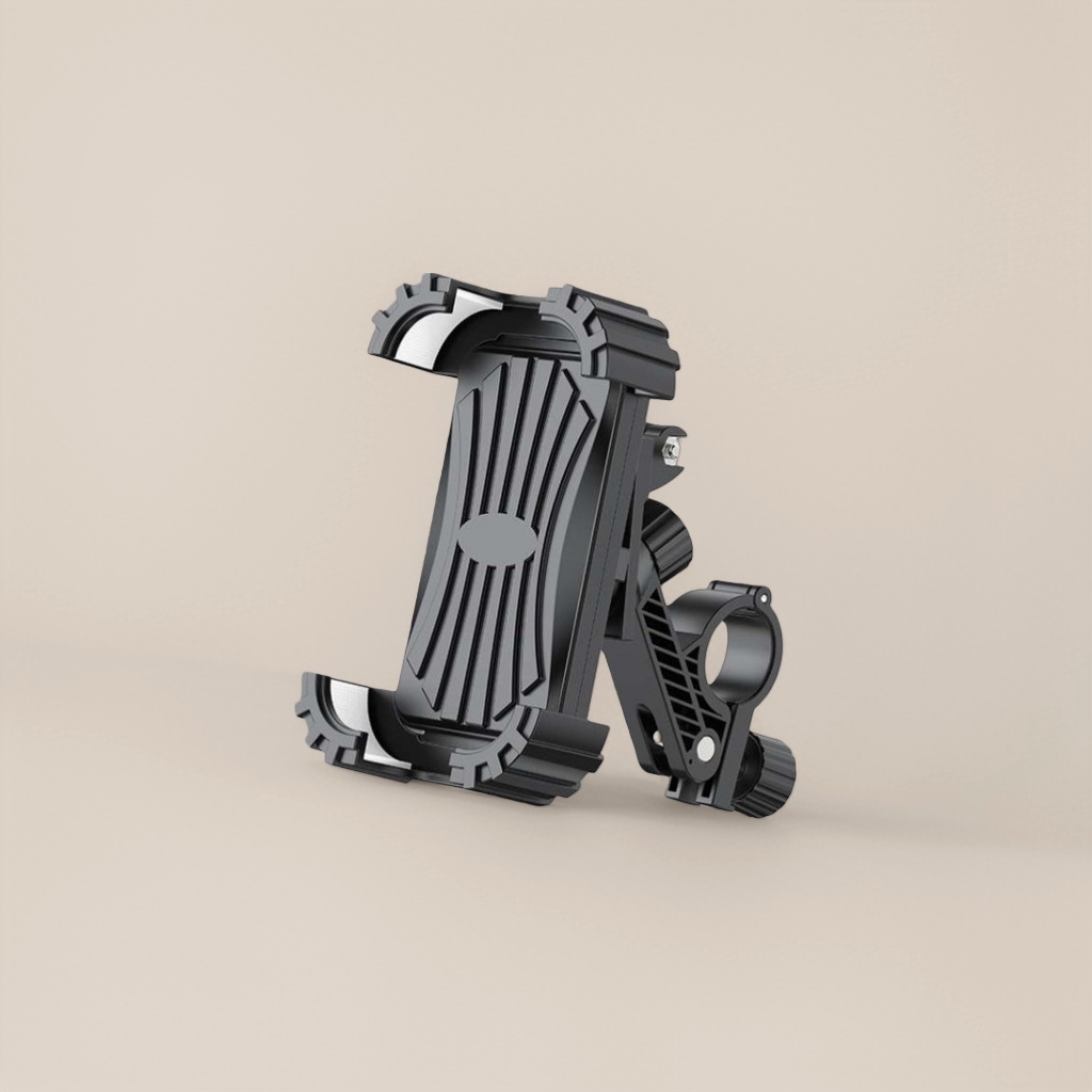 The black handlebar phone stand is a universal car phone stand that is stable, anti-slip and can rotate 360 degrees Application Scenario