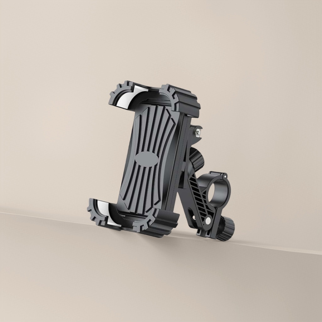 The black handlebar phone stand is a universal car phone stand that is stable, anti-slip and can rotate 360 degrees