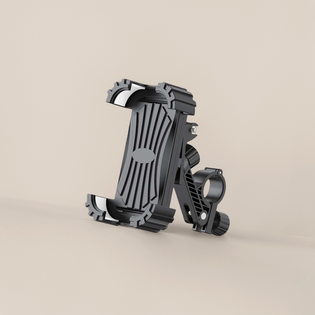 The black handlebar phone stand is a universal car phone stand that is stable, anti-slip and can rotate 360 degrees Specification image