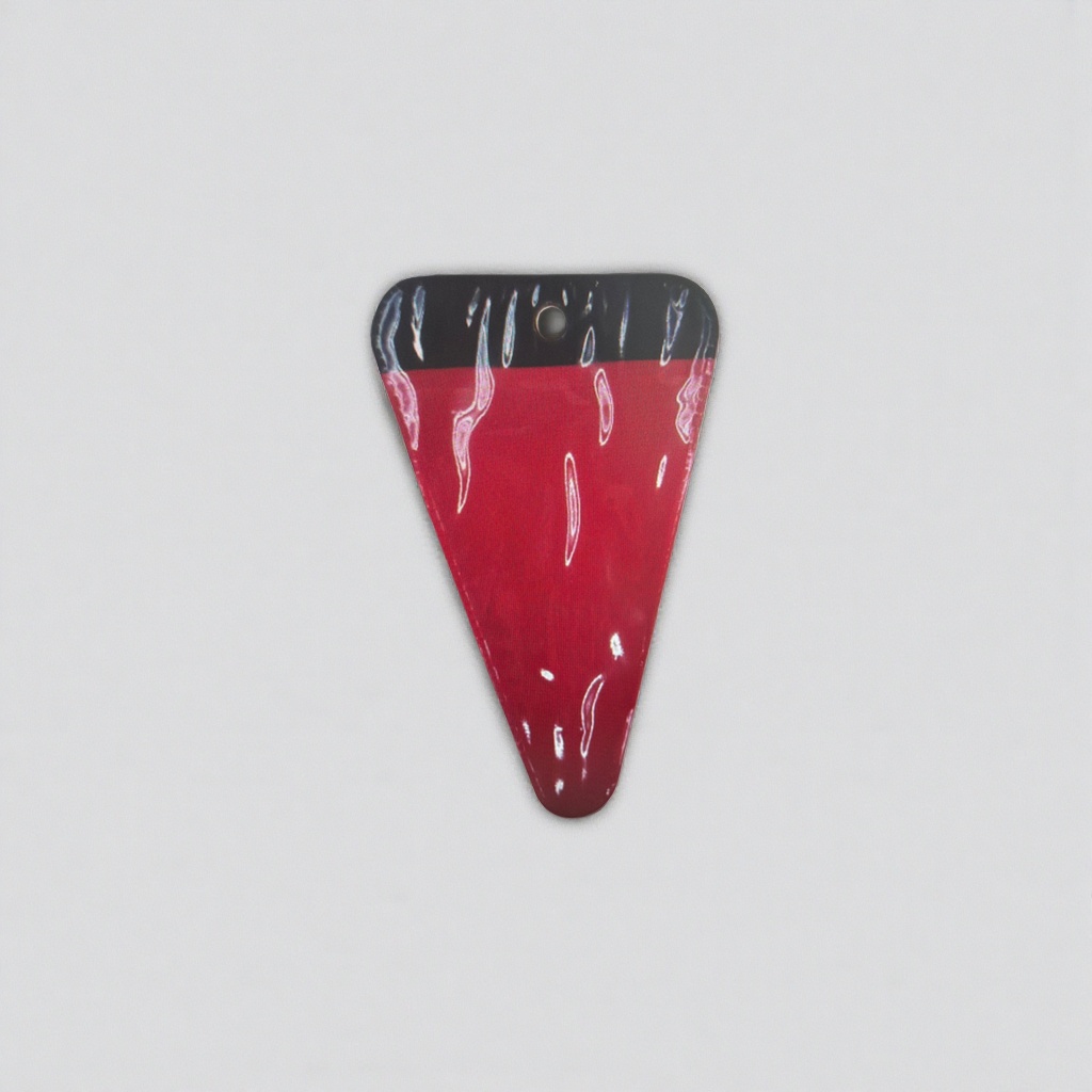 Red triangular warning sign, safety sign sticker, industrial traffic indication Specification image