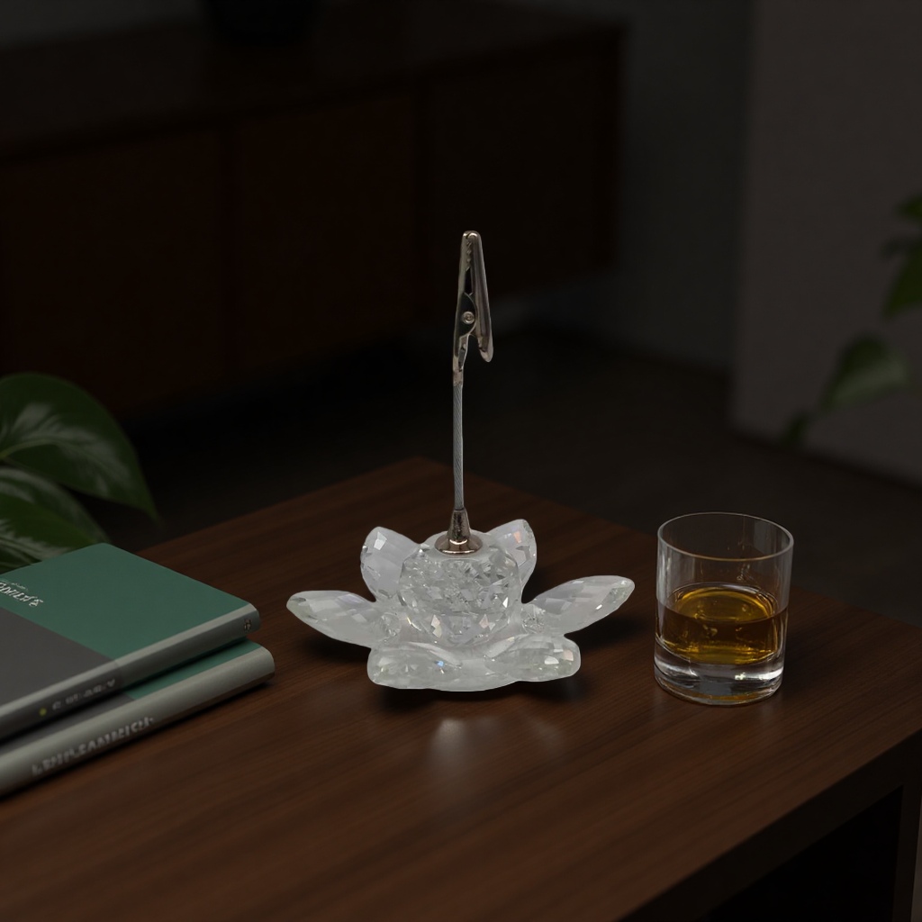 水晶莲花造型香薰蜡烛家居装饰摆件细节图
