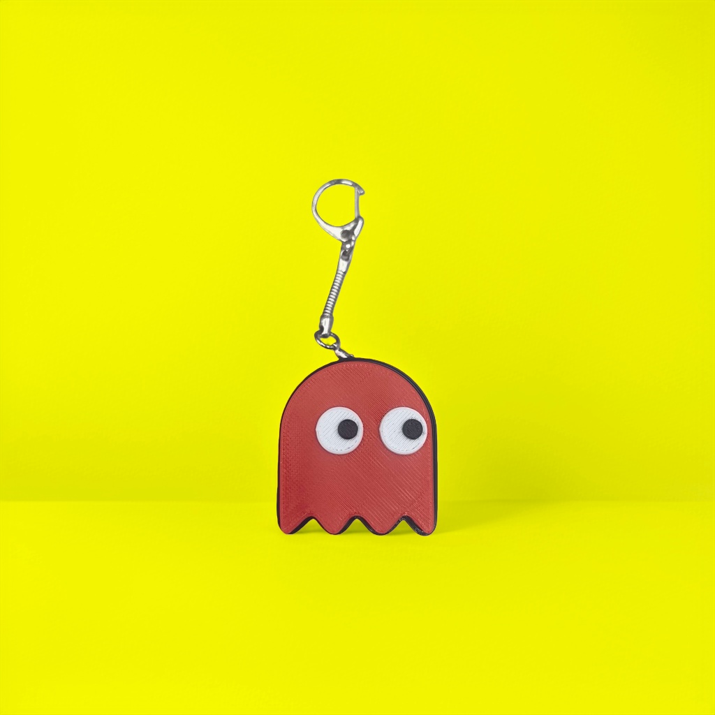 Red ghost-shaped keychain, personalized and creative pendant, trendy accessory Specification image