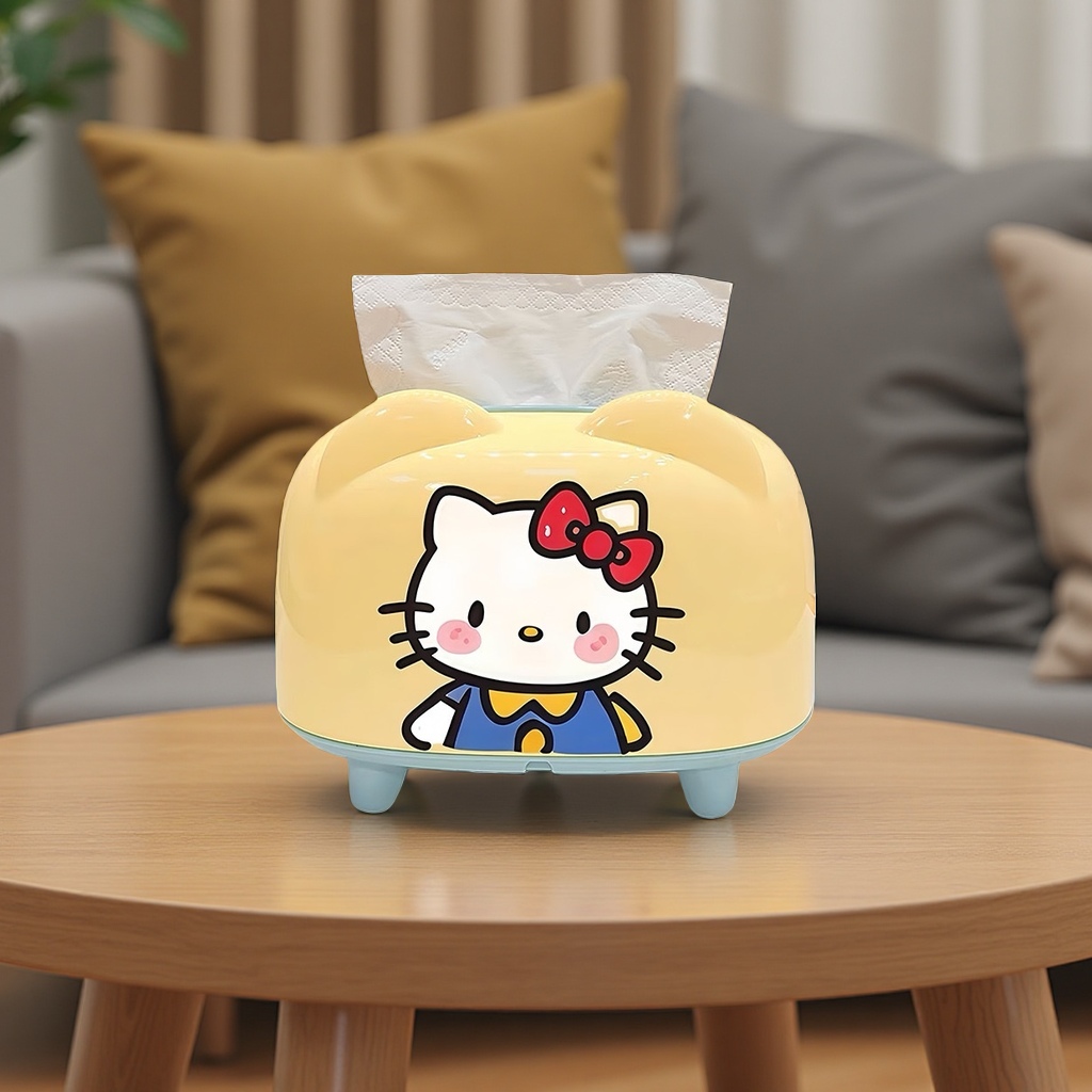 黄色蓝衣kitty款纸巾盒产品图