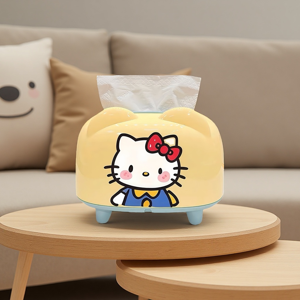 黄色蓝衣kitty款纸巾盒细节图