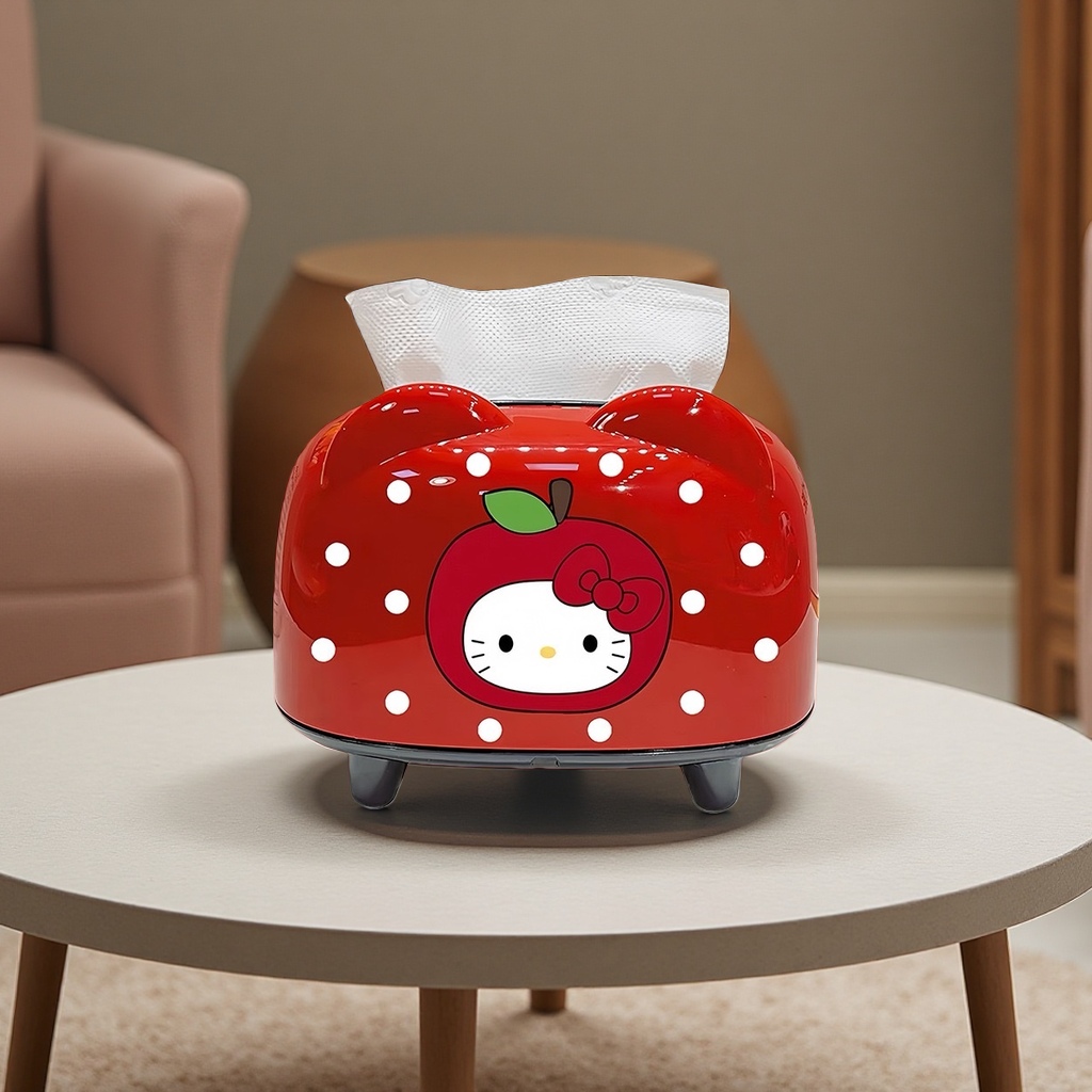 红色苹果kitty款纸巾盒 家用客厅桌面收纳盒 可爱少女心 decor