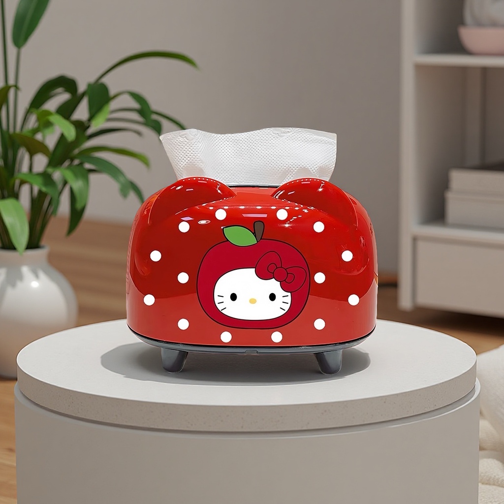红色苹果kitty款纸巾盒产品图