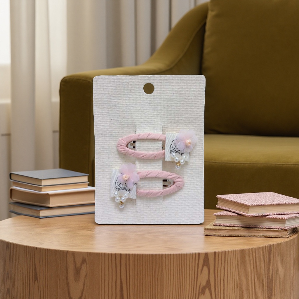 Pink bow hair clips, sweet and girlish headwear, cute and versatile hair accessories Application Scenario