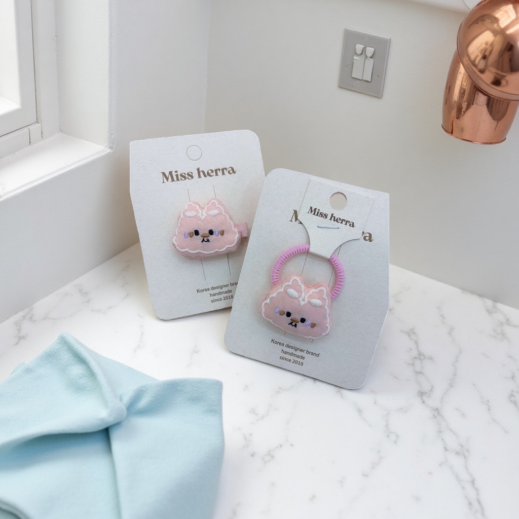Cute cartoon rabbit hair accessory, hairpin and hair band set, girls' headwear, sweet and adorable Specification image