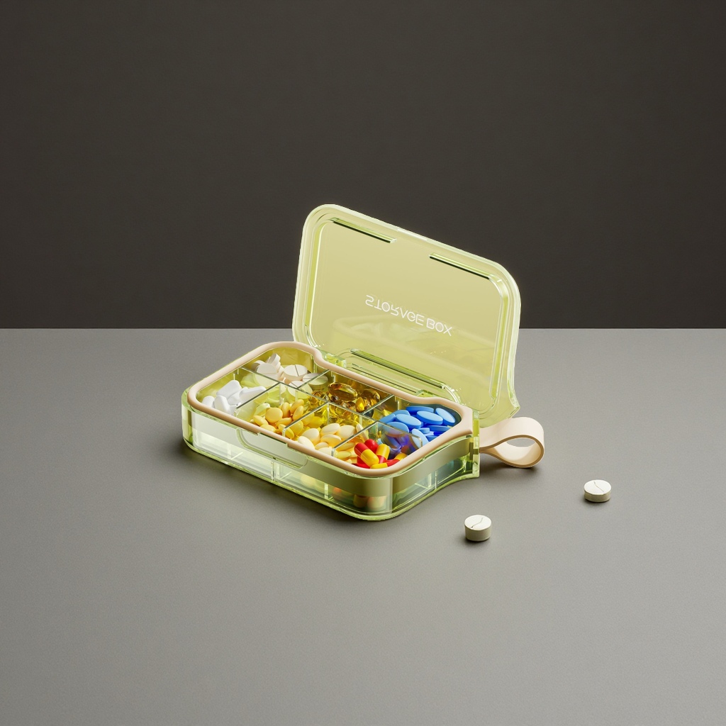 沁茶绿药盒家用便携式分装收纳盒