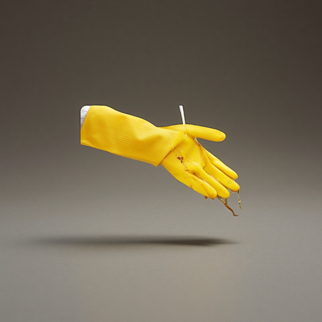 Yellow rubber gloves, anti-slip, wear-resistant, thickened household cleaning and labor protection gloves