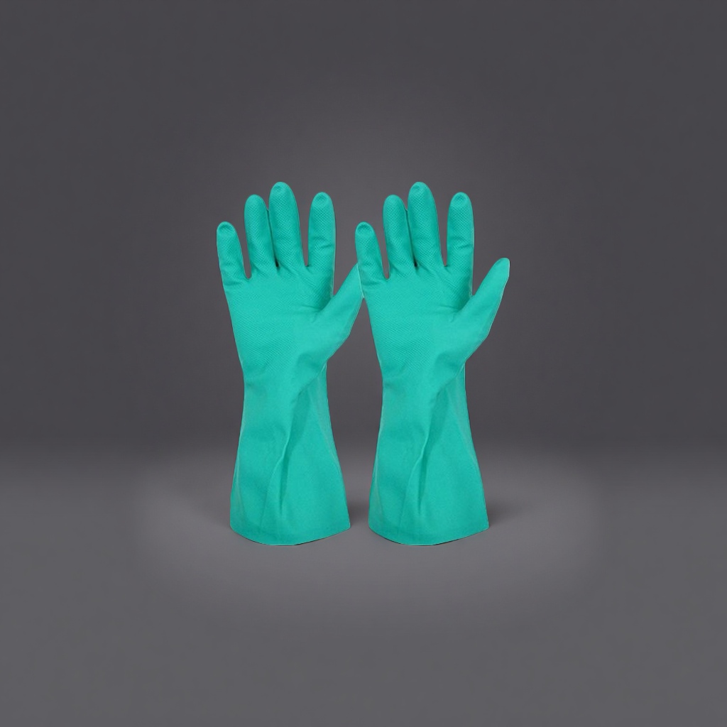 Green nitrile industrial gloves, thickened anti-slip and wear-resistant disposable labor protection gloves Application Scenario