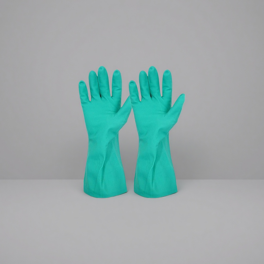 Green nitrile industrial gloves, thickened anti-slip and wear-resistant disposable labor protection gloves Specification image