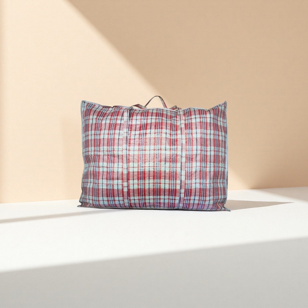 The checkered pattern travel bag is a lightweight, large-capacity, waterproof and wear-resistant short-distance travel handbag Specification image