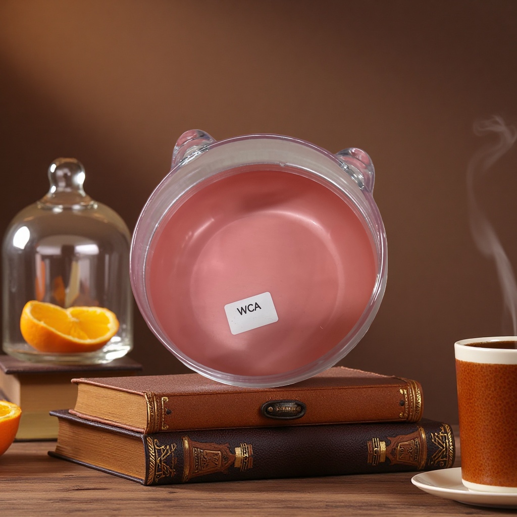 Pink liquid aromatherapy essential oil transparent glass container with ears for home diffuser display Specification image