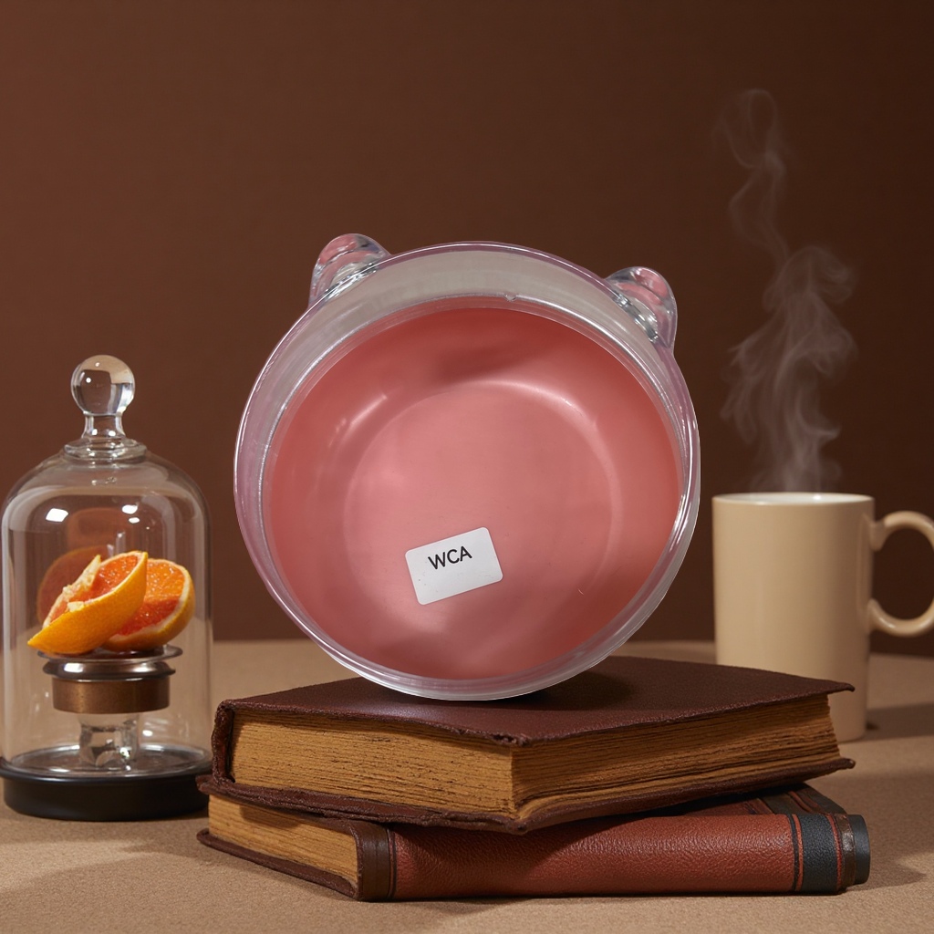 Pink liquid aromatherapy essential oil transparent glass container with ears for home diffuser display Pink liquid aromatherapy essential oil transparent glass container with ears for home diffuser display