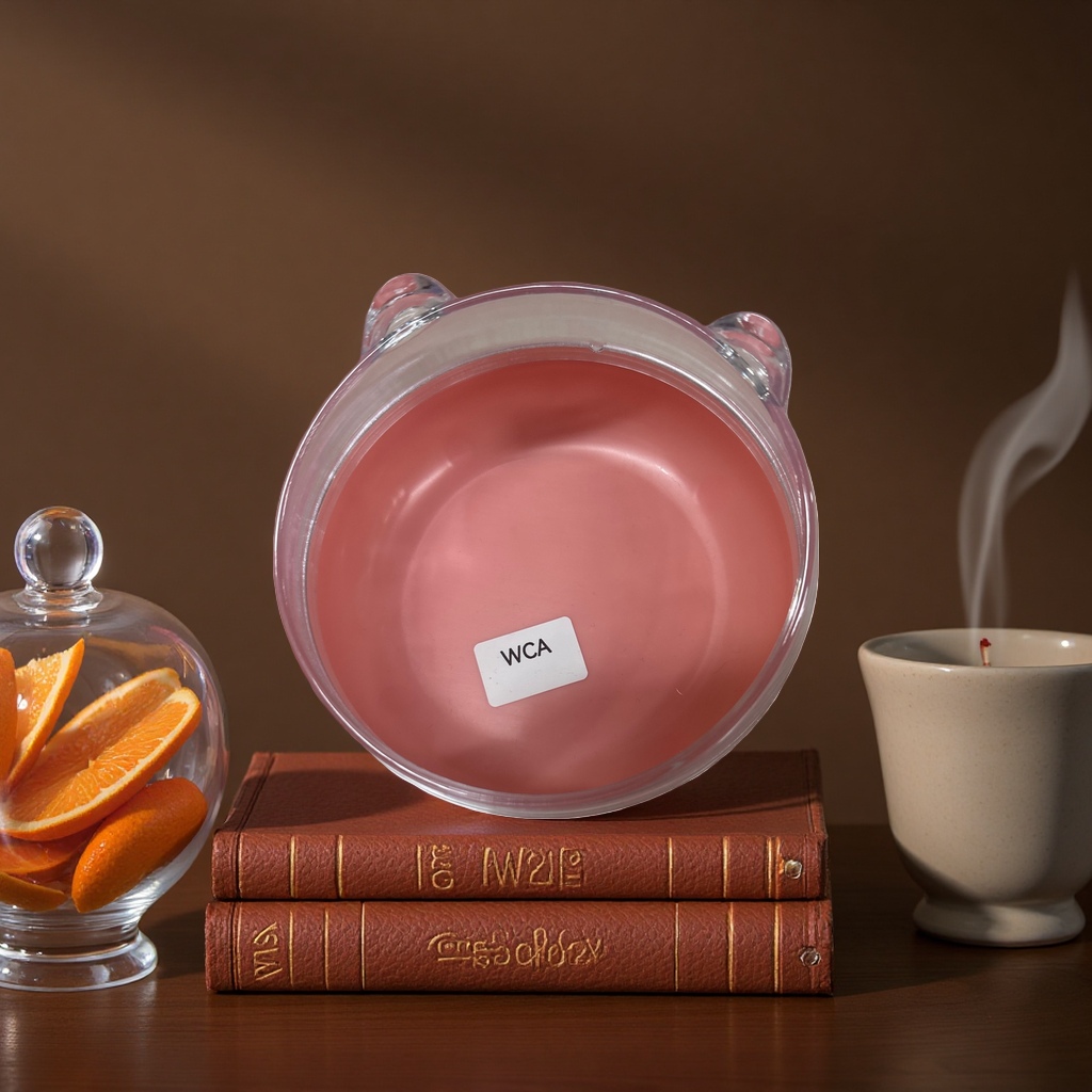 Pink liquid aromatherapy essential oil transparent glass container with ears for home diffuser display details Picture