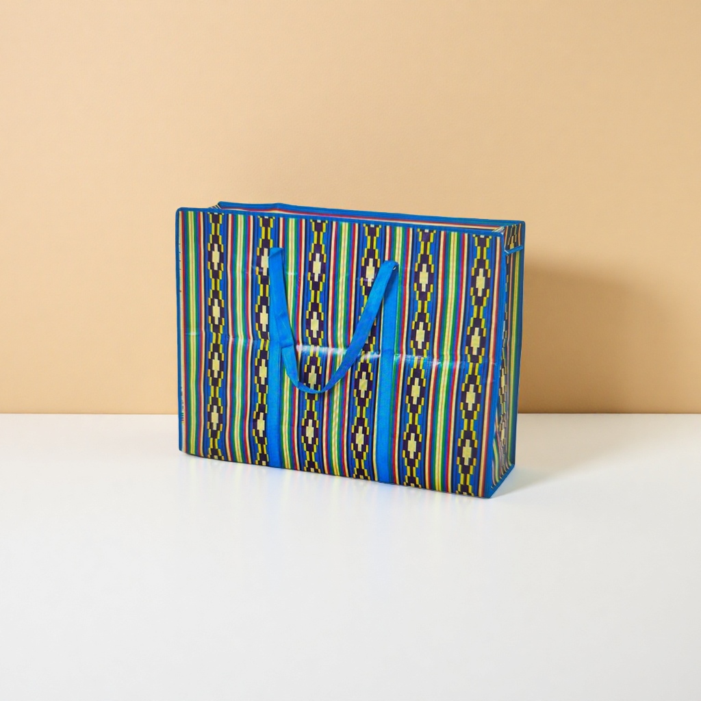 Colorful striped pattern handbags are fashionable, eco-friendly and reusable shopping bags Specification image