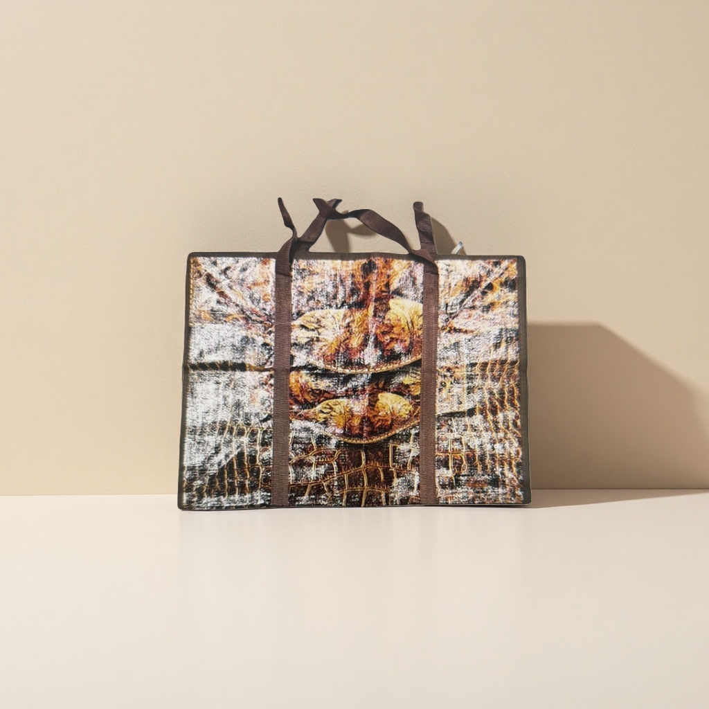 The woven pattern handbag is a fashionable, simple and eco-friendly shopping bag that can be folded and has a large capacity Application Scenario