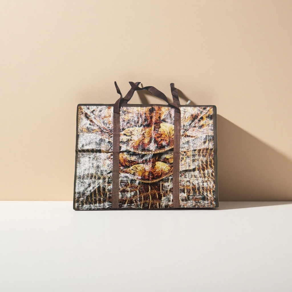 The woven pattern handbag is a fashionable, simple and eco-friendly shopping bag that can be folded and has a large capacity details Picture