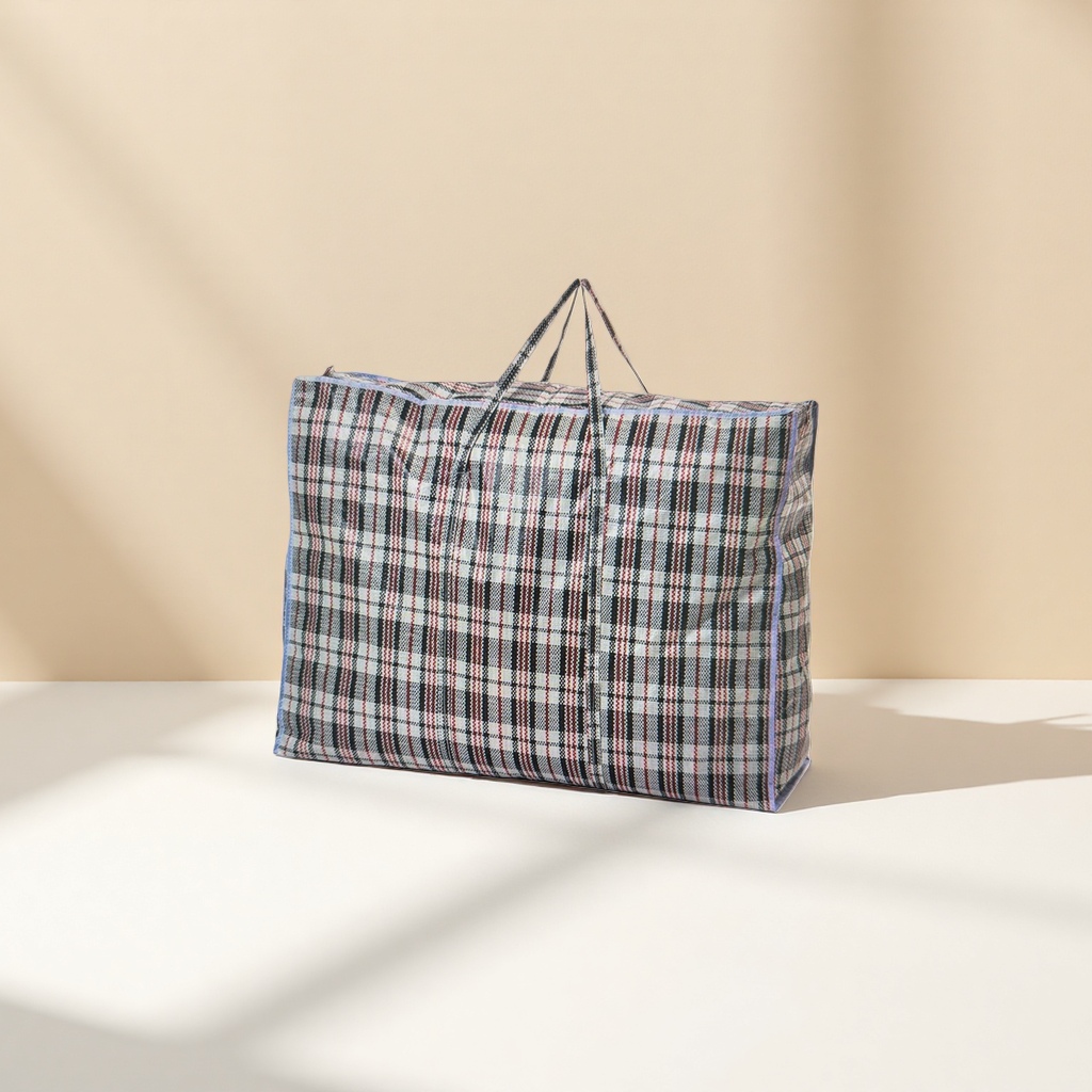 Checkered pattern luggage bag, travel storage bag, large-capacity lightweight folding handbag details Picture