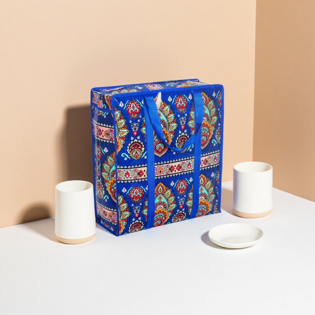 Colorful patterned handbags are fashionable, eco-friendly and reusable shopping bags