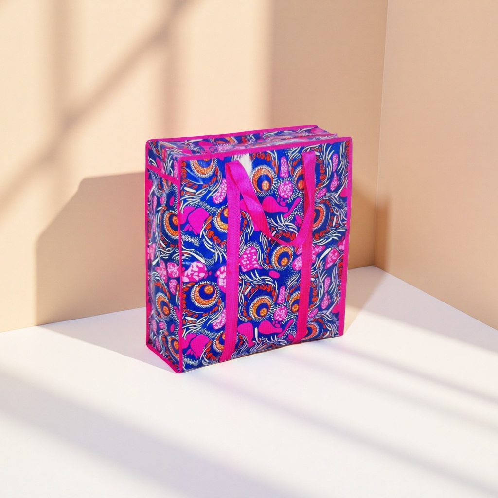 Colorful patterned handbags, fashionable and eco-friendly shopping bags, reusable and with large capacity Application Scenario