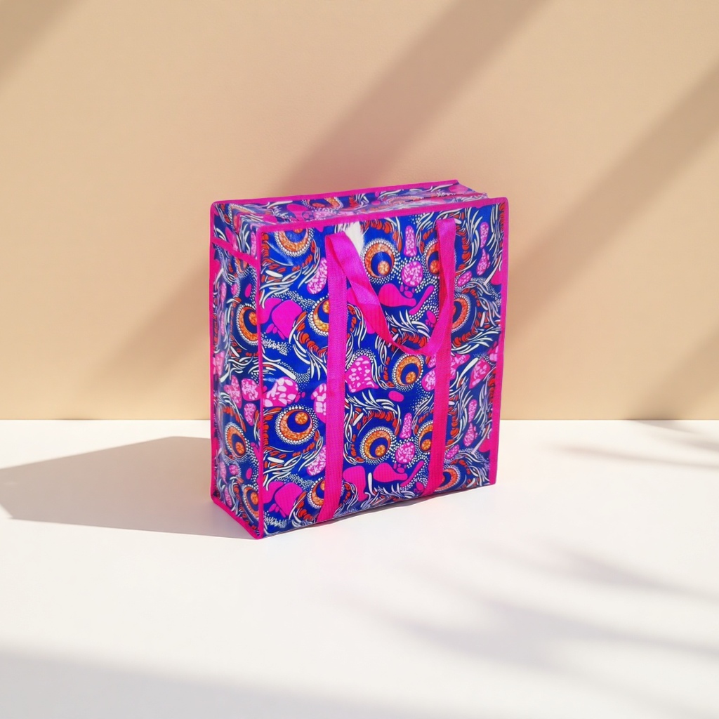 Colorful patterned handbags, fashionable and eco-friendly shopping bags, reusable and with large capacity details Picture