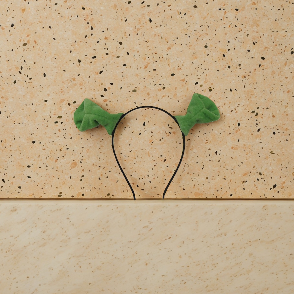 Verde peluche orejas aros de pelo para niñas adorables tocados de dibujos animados suave suave suave suave suave elasticidad ajustable Specification image