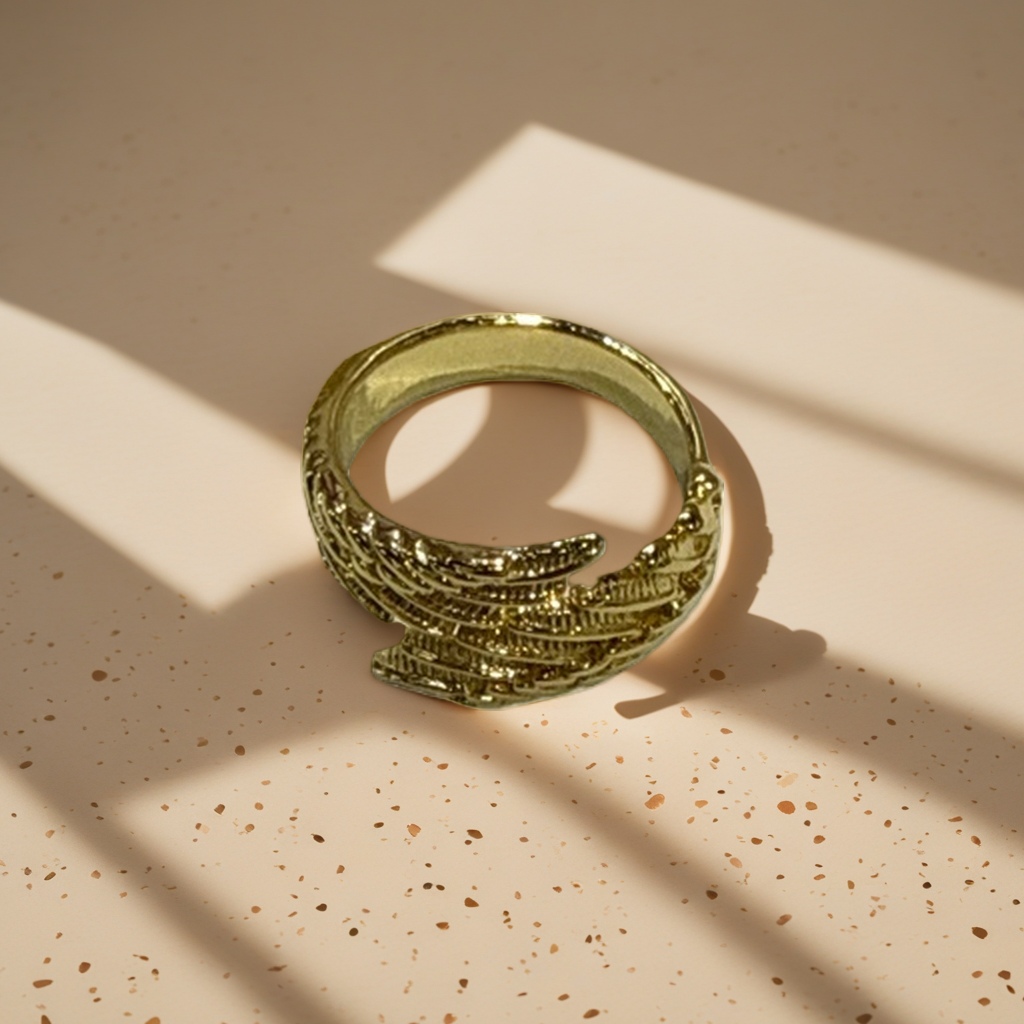 A simple and fashionable gold ring for ladies, an 18K gold-plated adjustable open ring Specification image