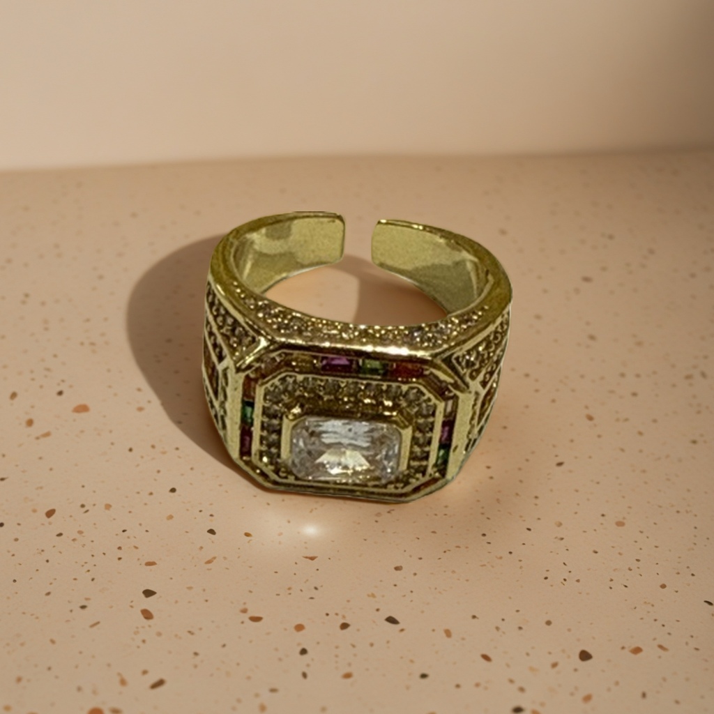 The 925 sterling silver gold ring with a light luxury design is a must-have for daily wear Specification image