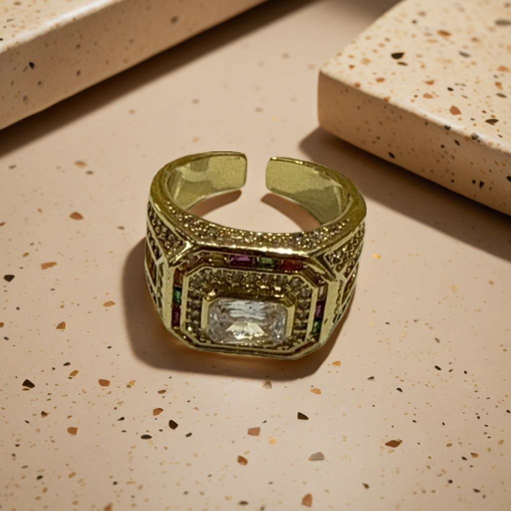 The 925 sterling silver gold ring with a light luxury design is a must-have for daily wear details Picture