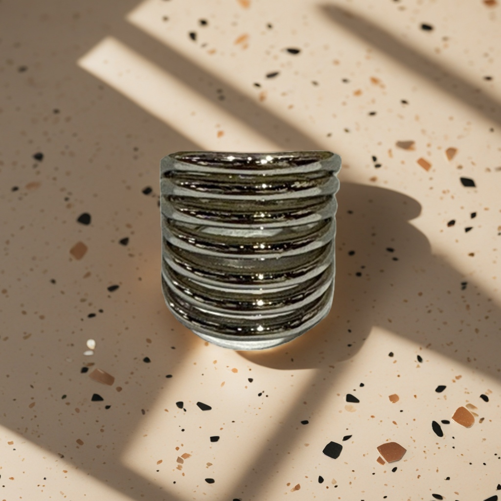 A fashionable and simple metallic texture ring Specification image