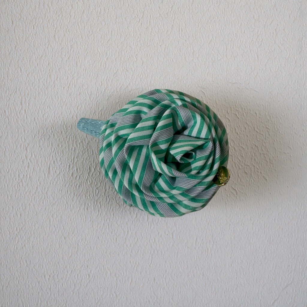 Green striped fabric rose hair accessory, ladies' headwear, hairpin and hairpin decoration Specification image