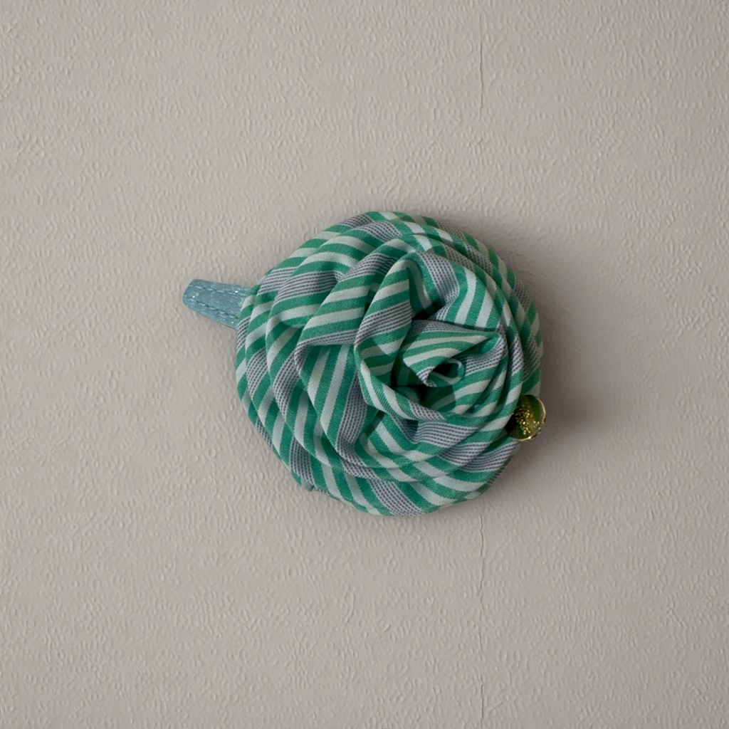 Green striped fabric rose hair accessory, ladies' headwear, hairpin and hairpin decoration details Picture