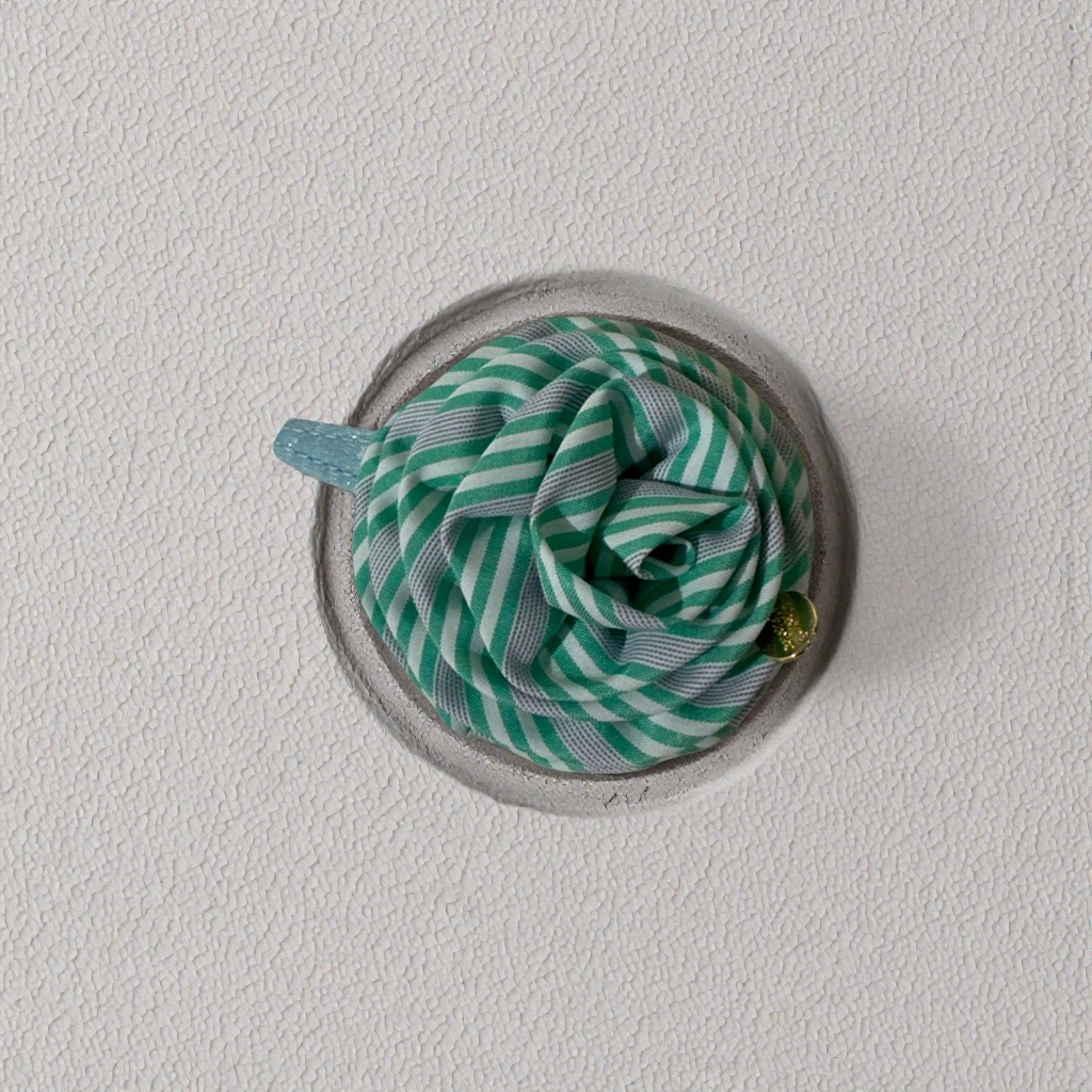 Green striped fabric rose hair accessory, ladies' headwear, hairpin and hairpin decoration