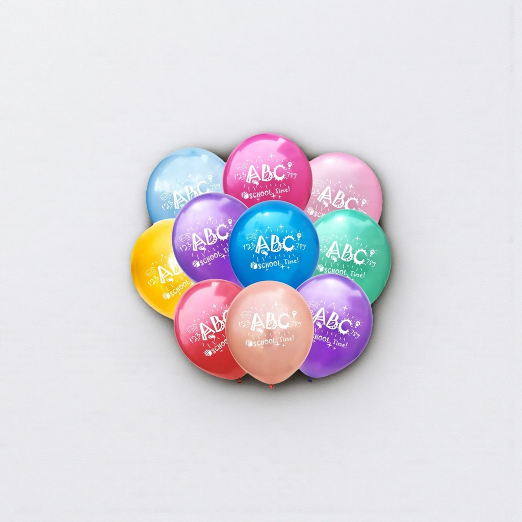ABC SCHOOL Time!主题彩色气球 儿童派对装饰用品