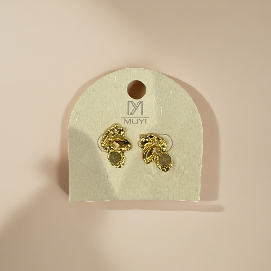 金色耳钉 925纯银防过敏耳钉一对装