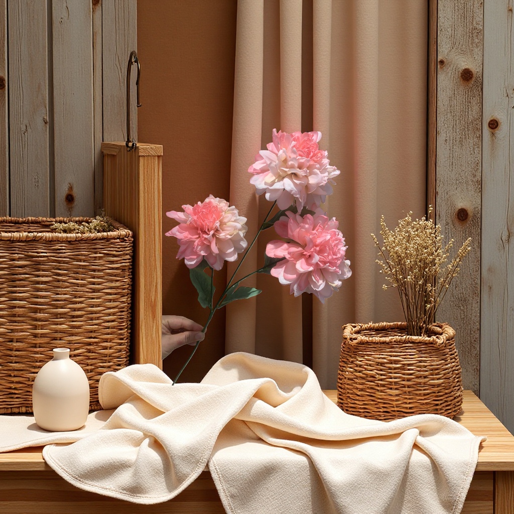 Pink flower bouquets, fresh flowers, hand-held bouquets, romantic wedding birthday gifts details Picture