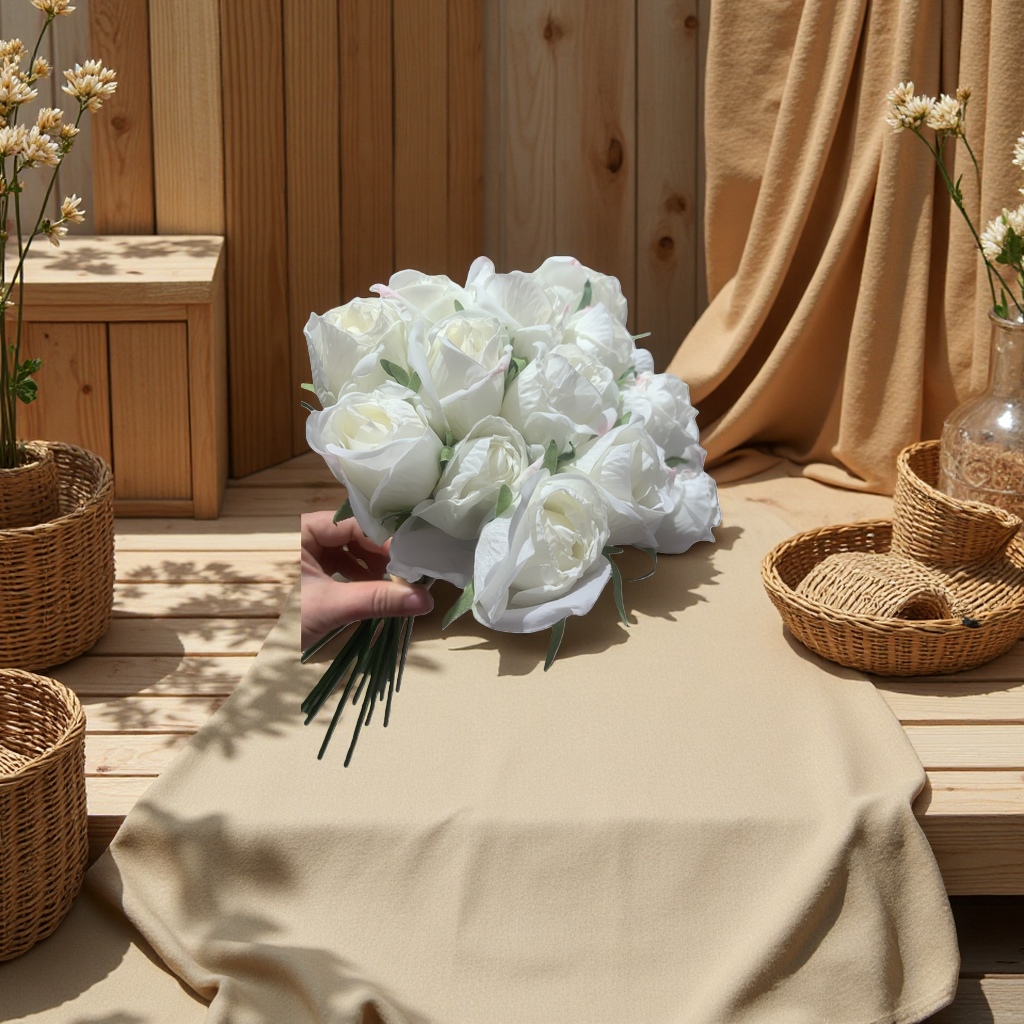 White rose bouquets, simple and elegant flower gifts for birthdays, proposals and wedding celebrations Specification image