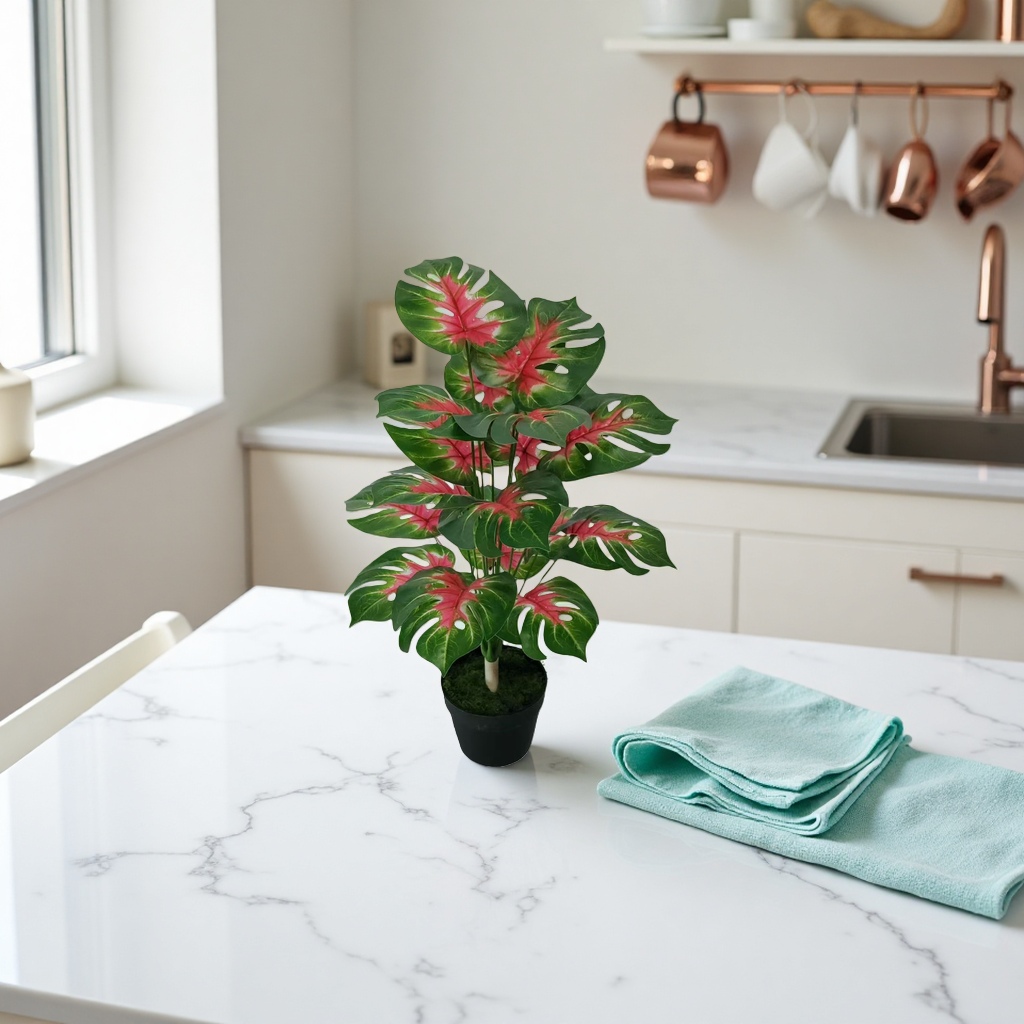 Green and red leaf potted plants, indoor foliage green plants that are easy to grow and shade-tolerant small potted plants