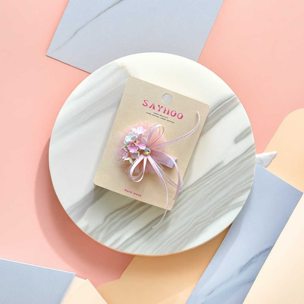 Handcrafted floral hair accessories, ladies' headwear, bow hairpins, sweet and forest-style daily outfits details Picture