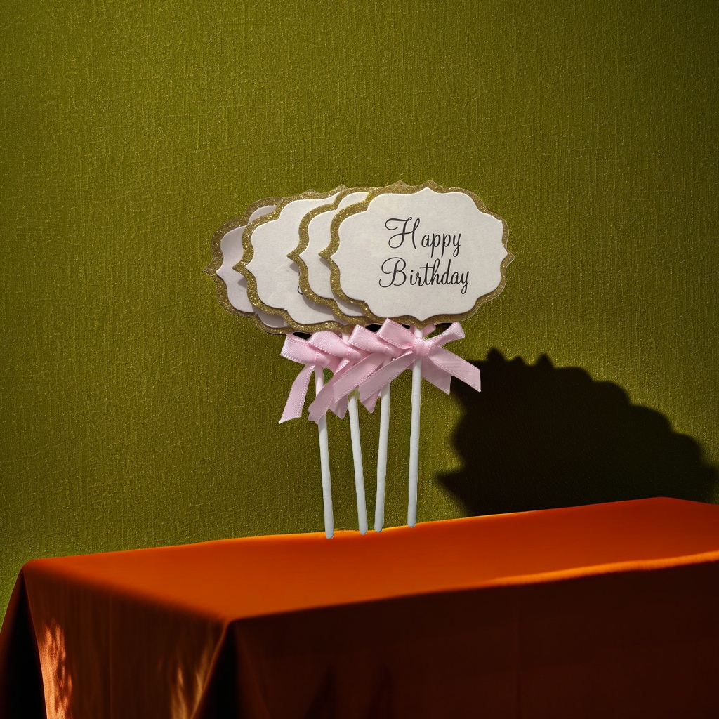 Conjunto de decoración de cumpleaños con cinta rosa tarjeta de cumpleaños en una caja de regalo exquisita Application Scenario