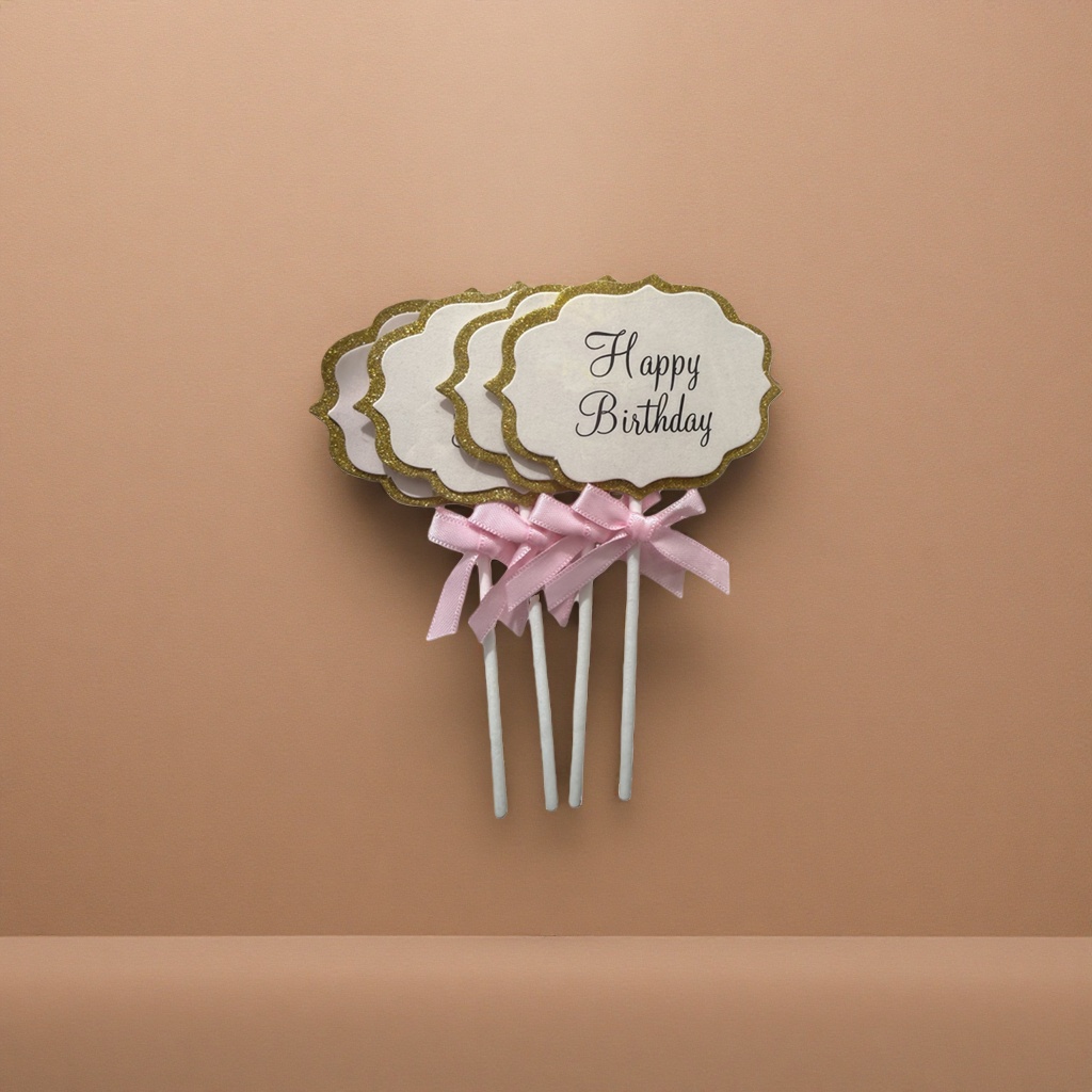 Conjunto de decoración de cumpleaños con cinta rosa tarjeta de cumpleaños en una caja de regalo exquisita Specification image