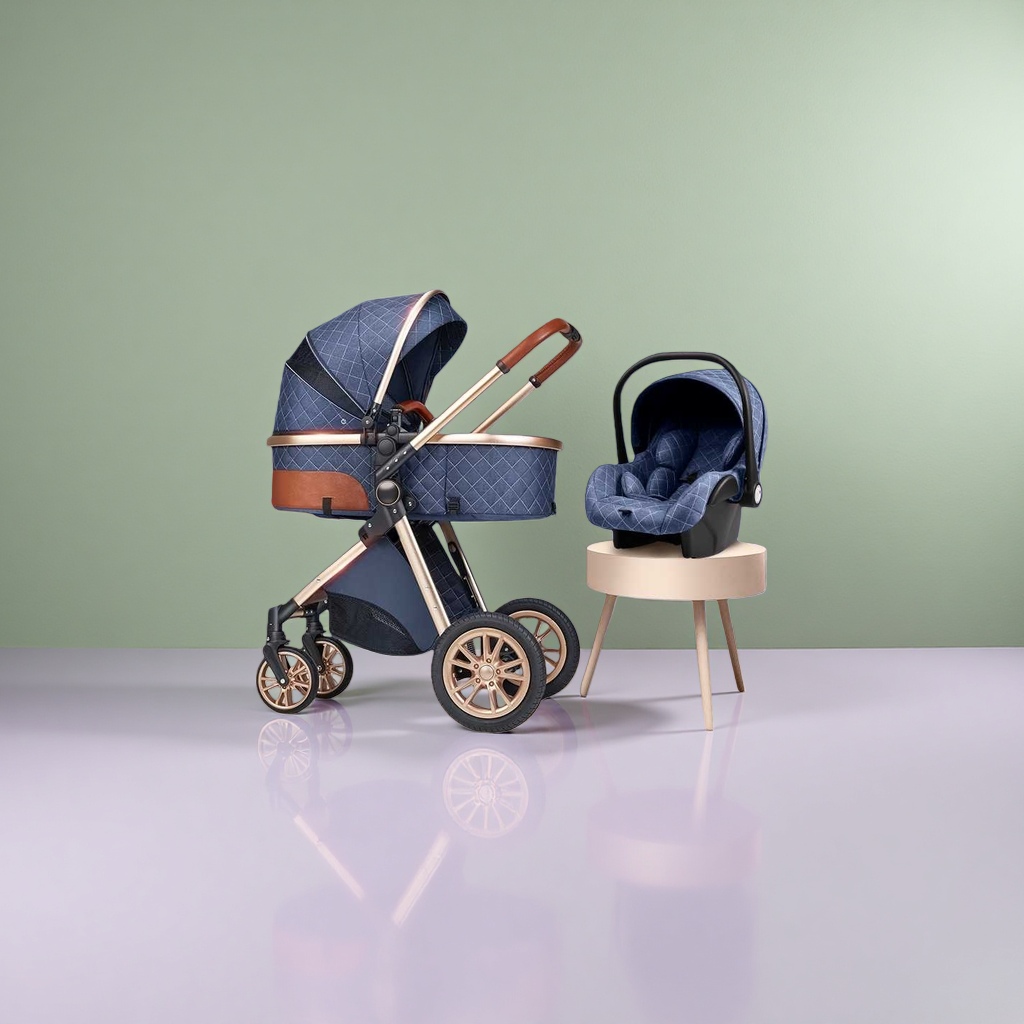 The baby stroller is made of aluminum alloy frame and can be retracted with one button. It features high shock absorption for newborns and allows them to lie down and sleep Application Scenario
