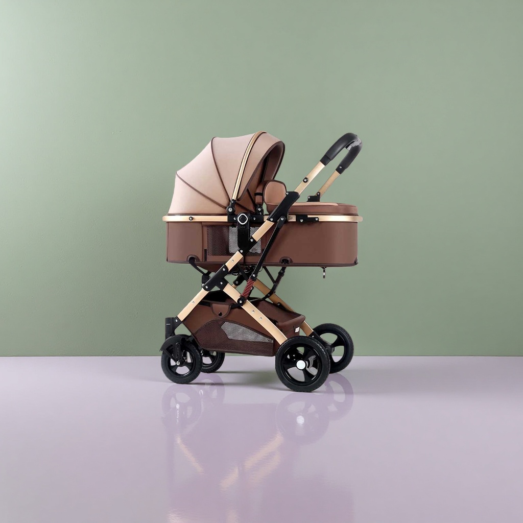 Carrito de bebé aleación de aluminio frame una llave para recoger el coche recién nacido viaje portátil alto paisaje carrito Specification image