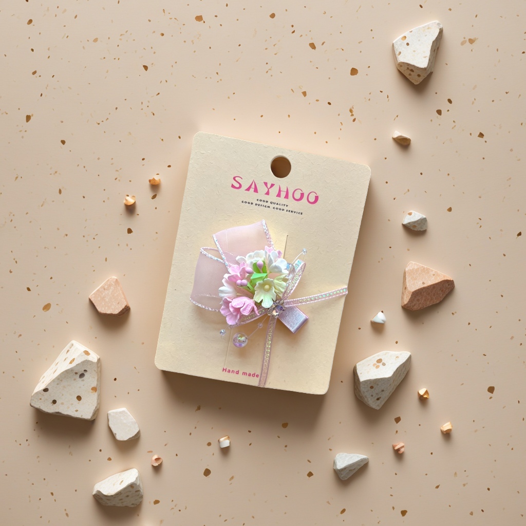 Handcrafted floral hairpins, realistic flower headwear, suitable for both girls and adults, lightweight and durable Specification image