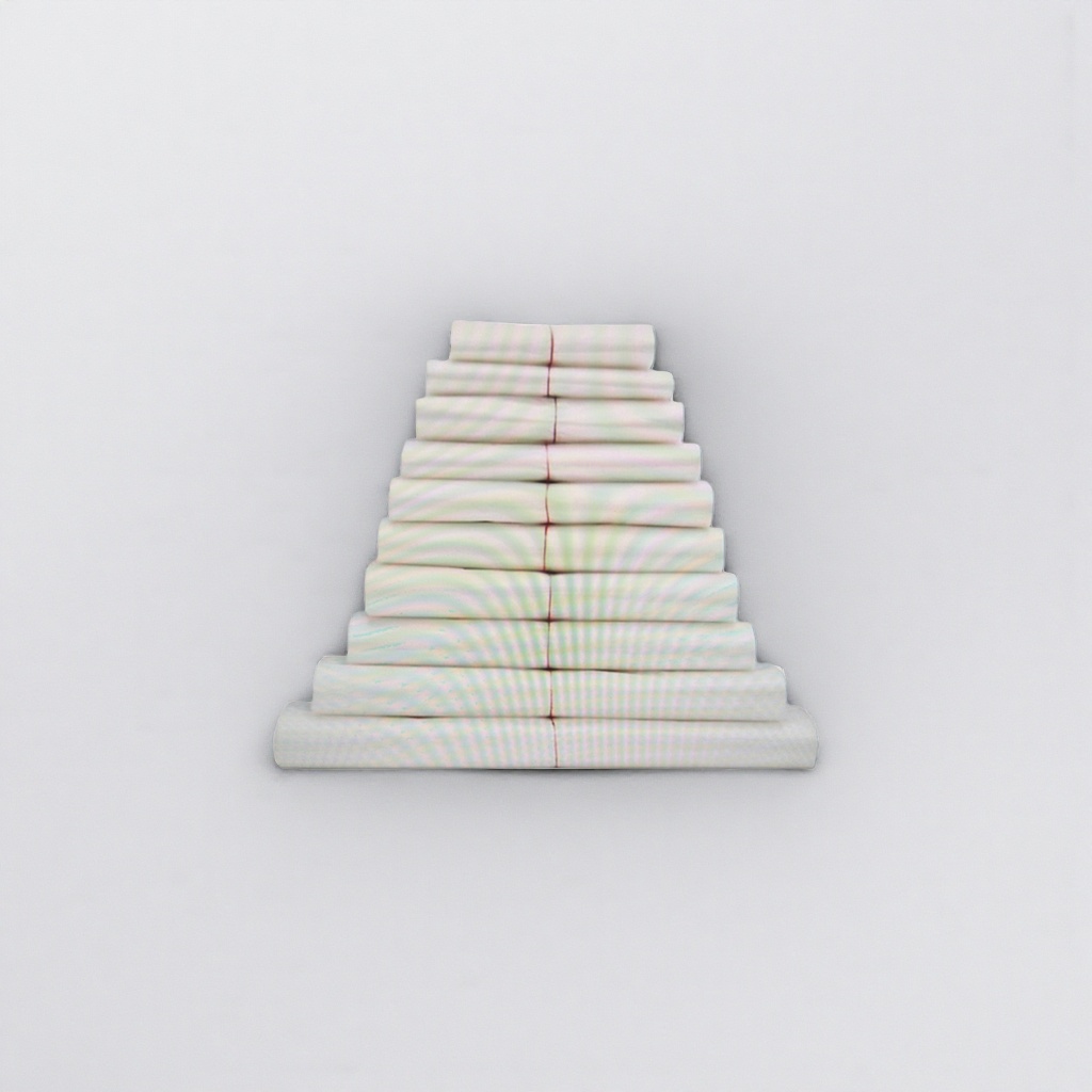 Food-grade packaging bags are stacked white rolled plastic bags for hygienic sealing and preservation